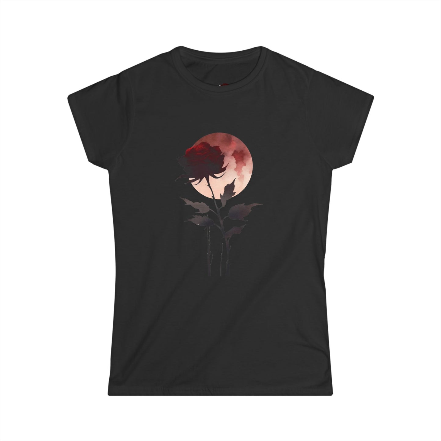 Late Bloomer Moon Rose Graphic Short Sleeve Tee Shirt