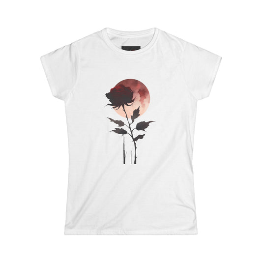 Late Bloomer Moon Rose Graphic Short Sleeve Tee Shirt