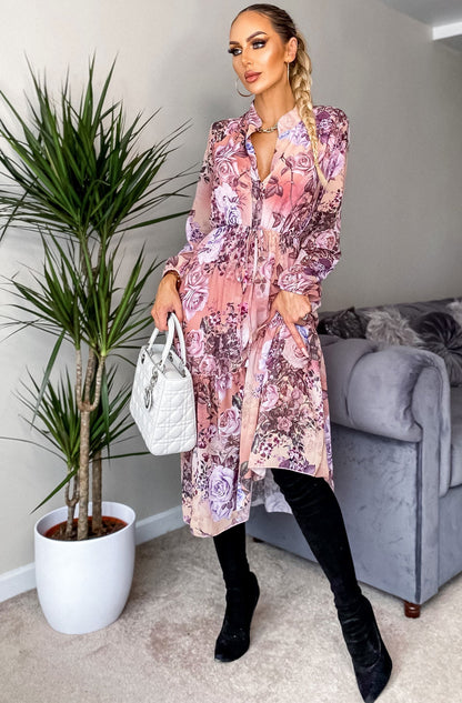 Rosie Long Sleeve Midi Floral Dress