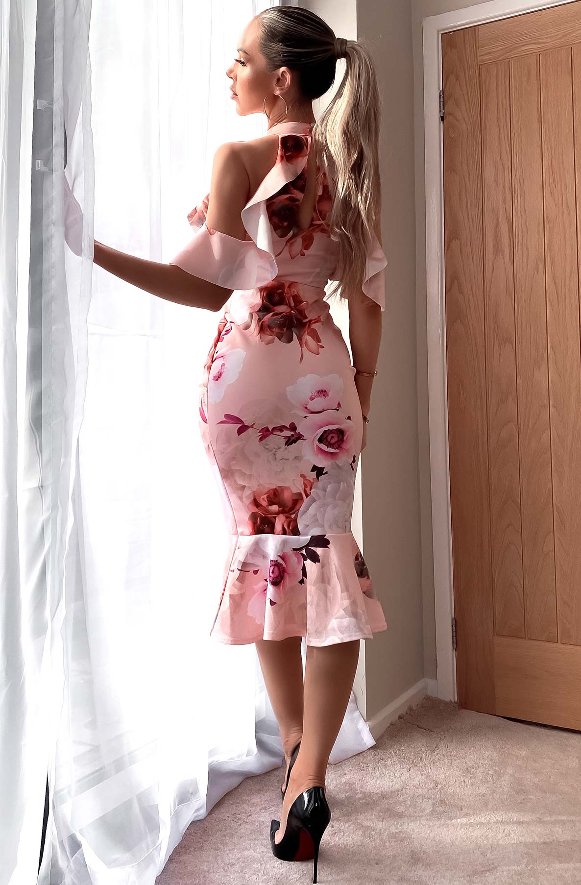 Floral Mermaid Fishtail Knee Length Dress