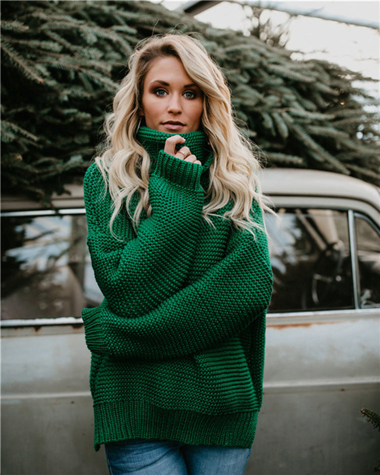 Turtleneck Autumn Winter Pullover European Oversize Sweater