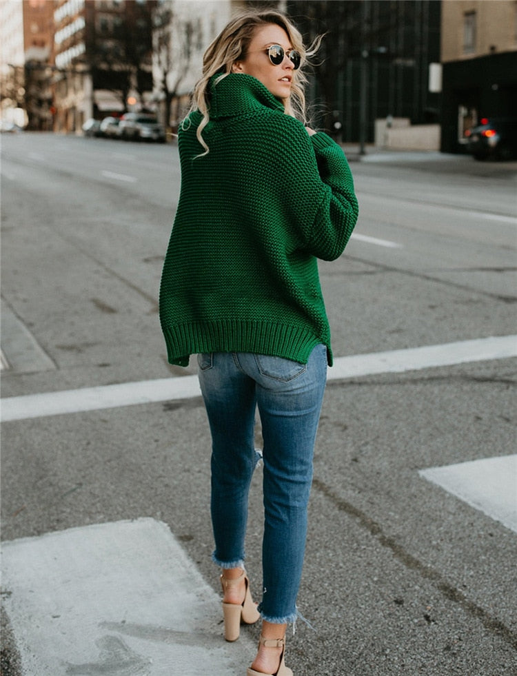 Turtleneck Autumn Winter Pullover European Oversize Sweater
