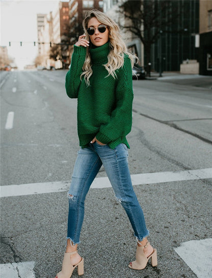 Turtleneck Autumn Winter Pullover European Oversize Sweater