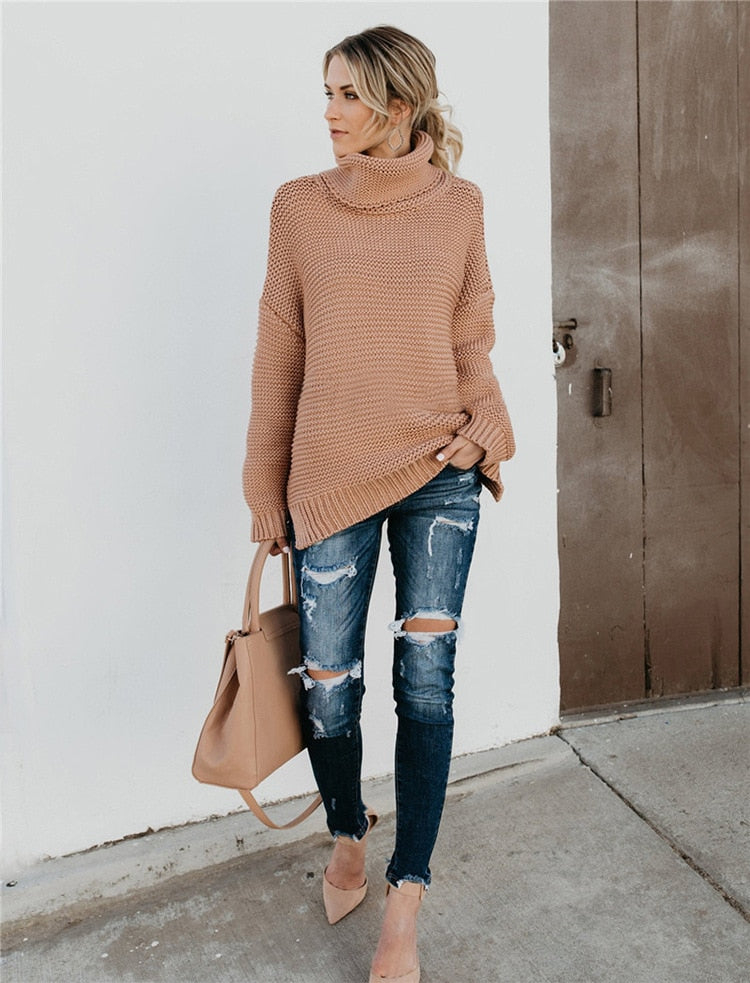 Turtleneck Autumn Winter Pullover European Oversize Sweater
