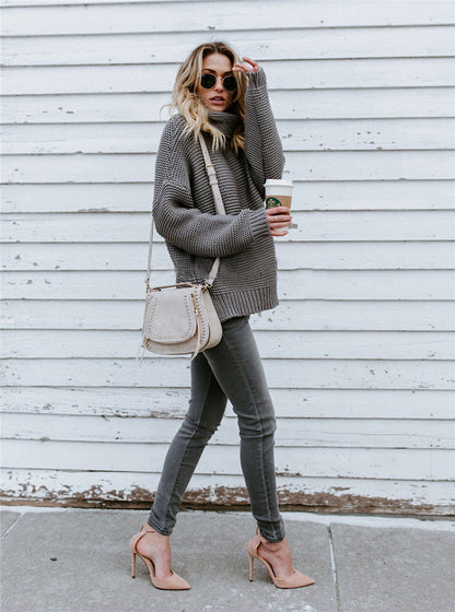 Turtleneck Autumn Winter Pullover European Oversize Sweater