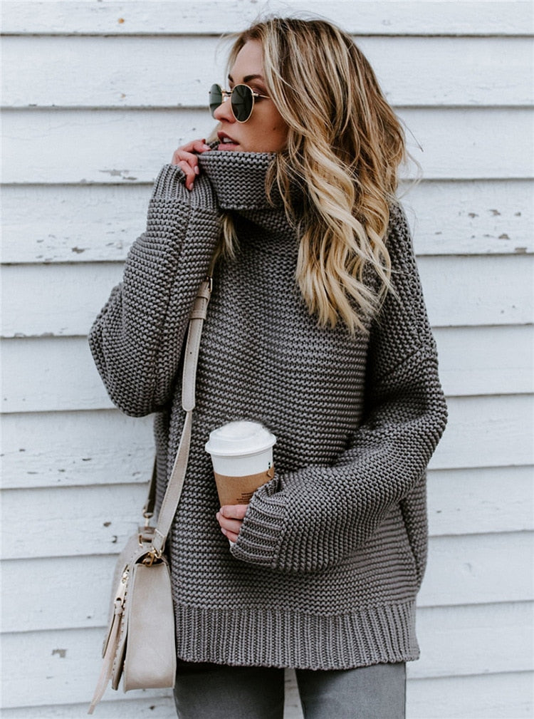 Turtleneck Autumn Winter Pullover European Oversize Sweater