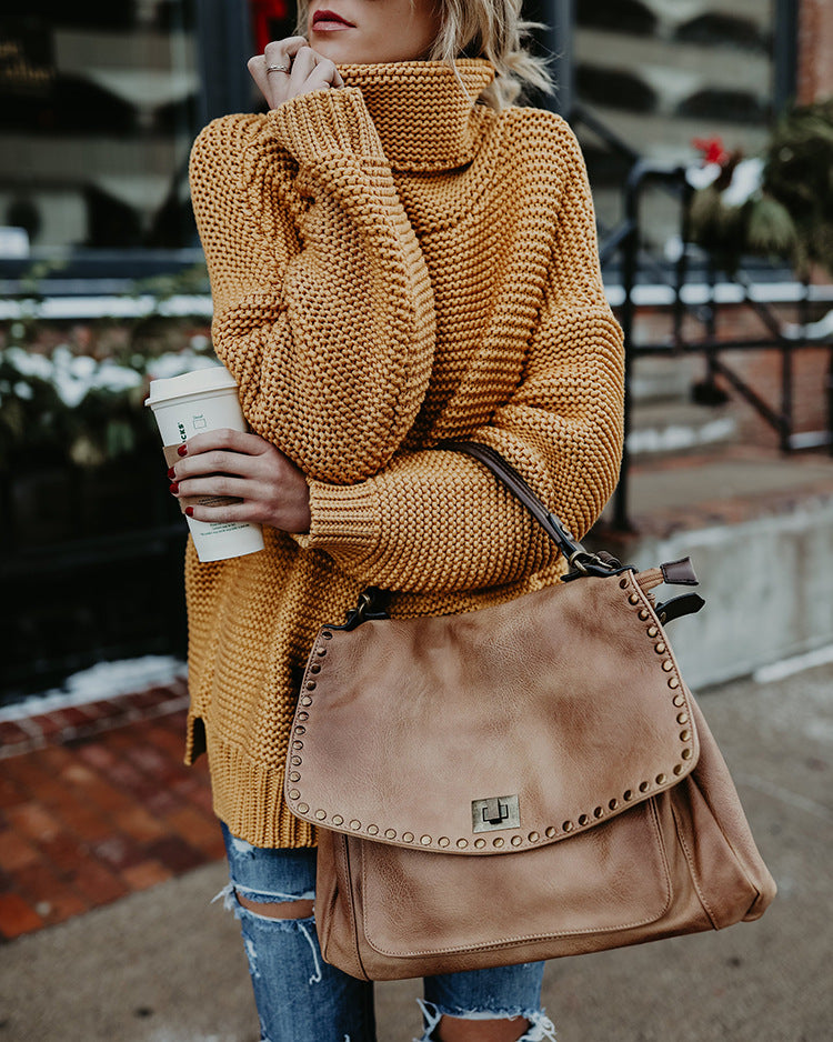 Turtleneck Autumn Winter Pullover European Oversize Sweater
