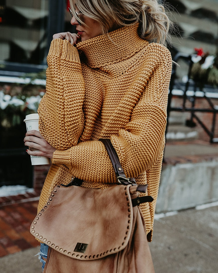 Turtleneck Autumn Winter Pullover European Oversize Sweater