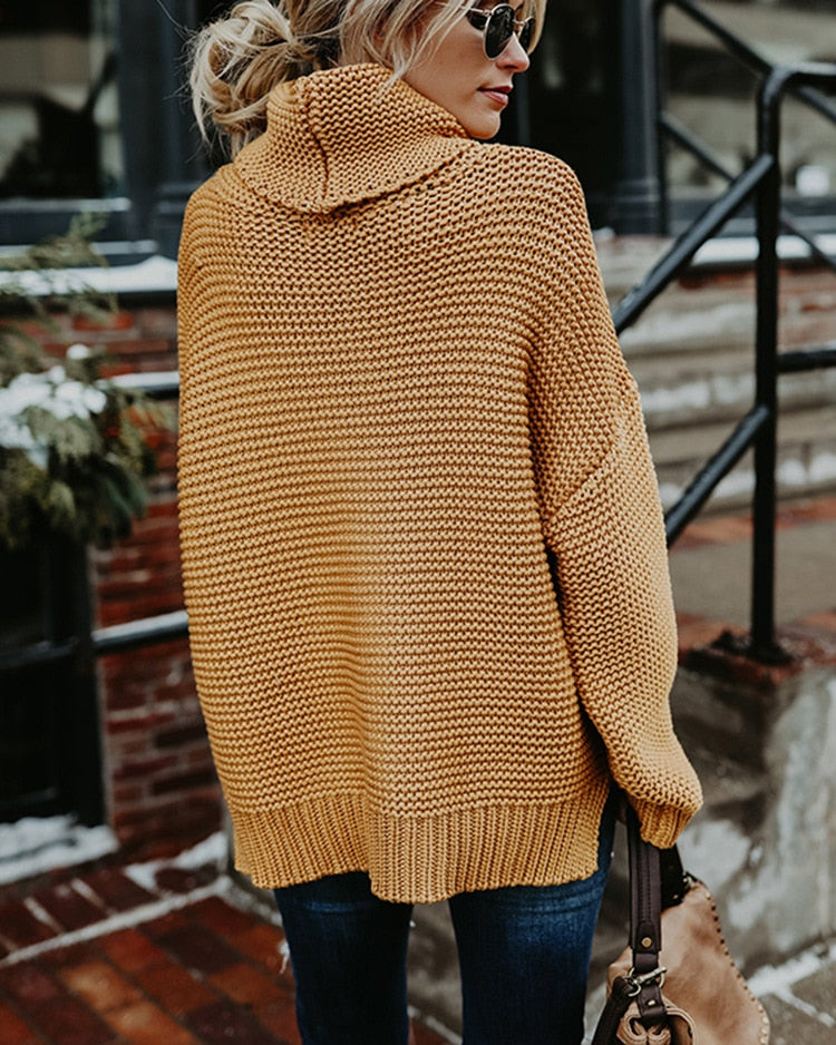 Turtleneck Autumn Winter Pullover European Oversize Sweater