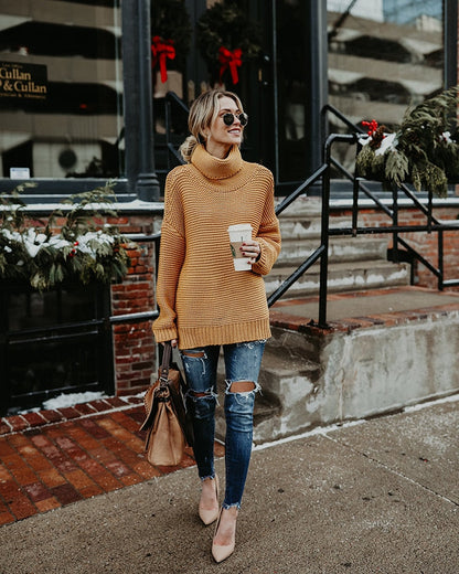 Turtleneck Autumn Winter Pullover European Oversize Sweater