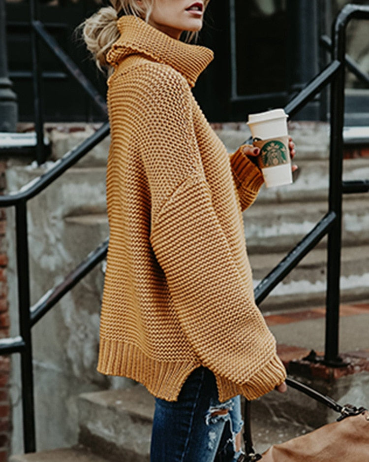 Turtleneck Autumn Winter Pullover European Oversize Sweater