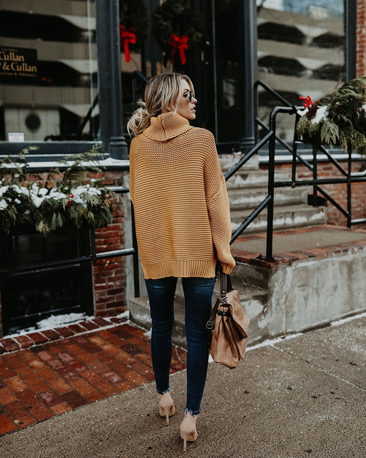 Turtleneck Autumn Winter Pullover European Oversize Sweater