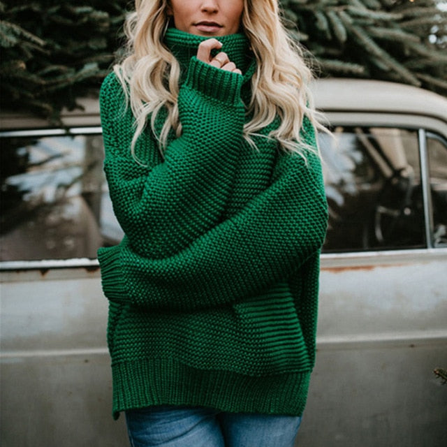 Turtleneck Autumn Winter Pullover European Oversize Sweater