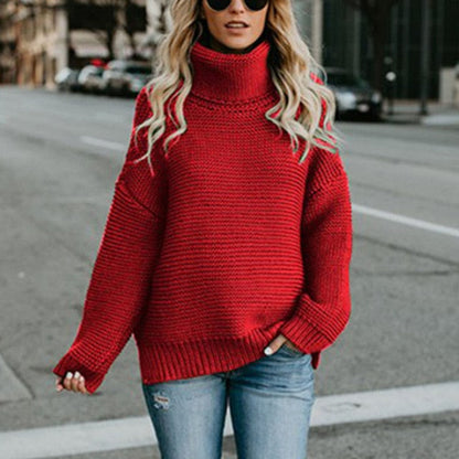 Turtleneck Autumn Winter Pullover European Oversize Sweater